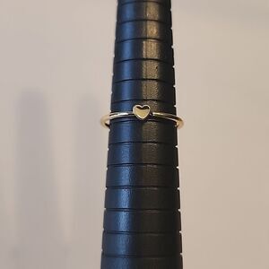 Gold Tone Dainty Heart Ring Sz 6.5